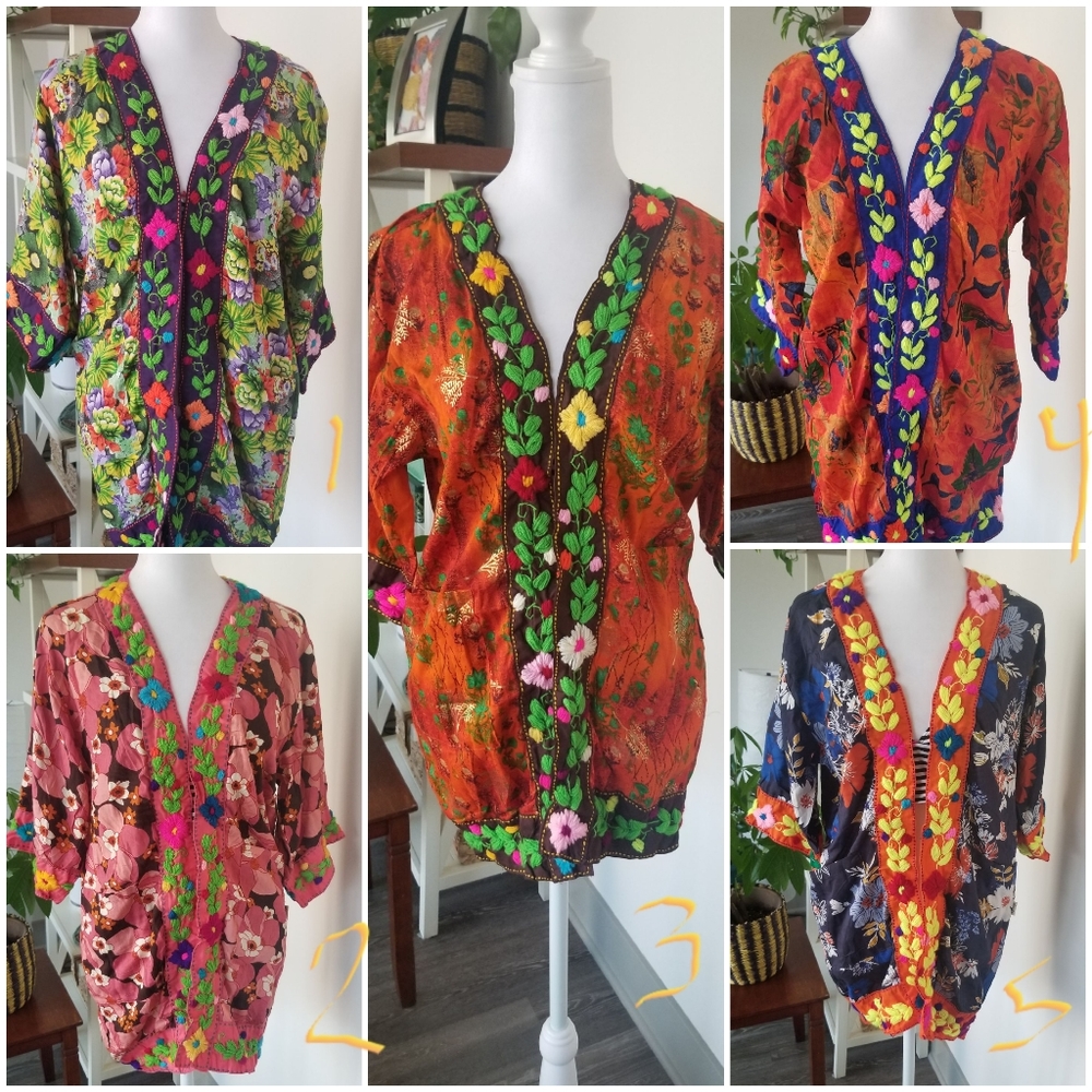 Colorful floral kimono coverup